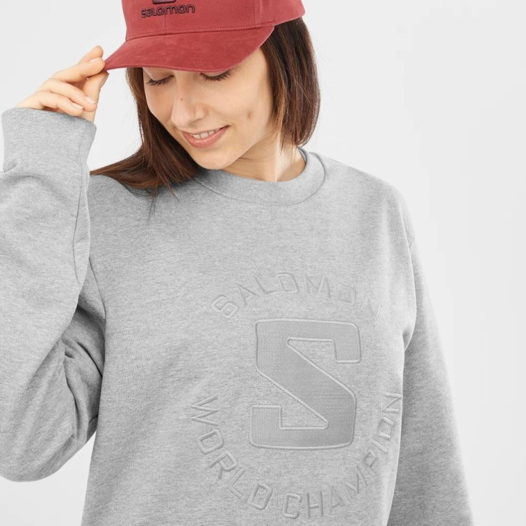 Grey Salomon Outlife Logo Summer Heather Women's Sweatshirt | PH 75920G